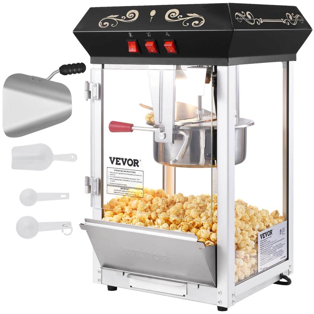 VEVOR Popcorn Maker 850 W Popcorn Popper Machine 8 oz. Kettle Makes 48 ...