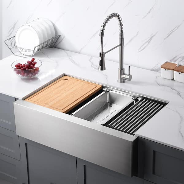Adjustable Knob Lift 304 Stainless Steel Sink Dish Rack Single