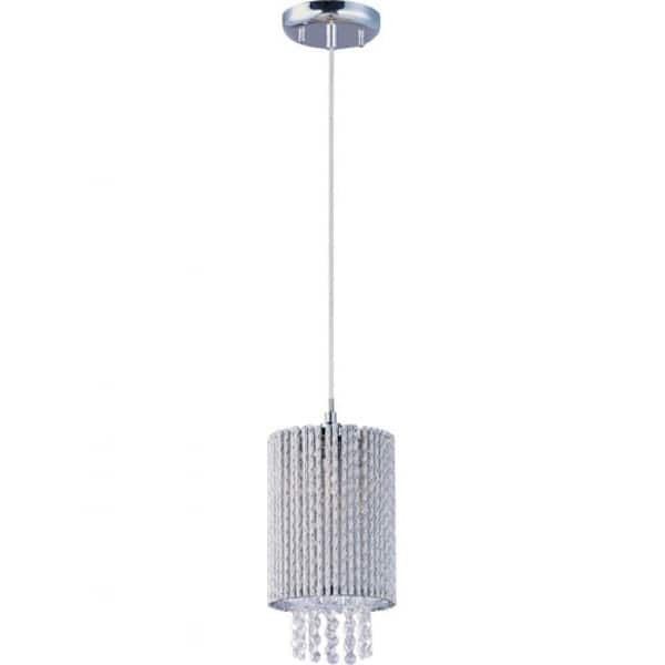 Decor Living 1-Light Chrome Levana Crystal Mini-Pendant