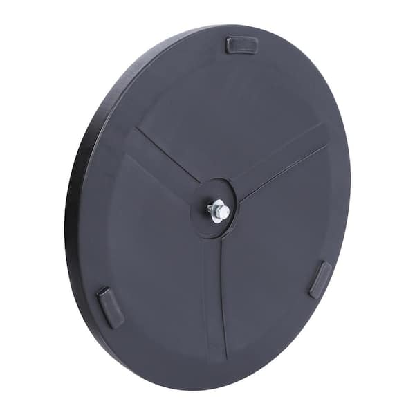 MANYARD Round Free Standing Market Patio Umbrella Resin Base in Black