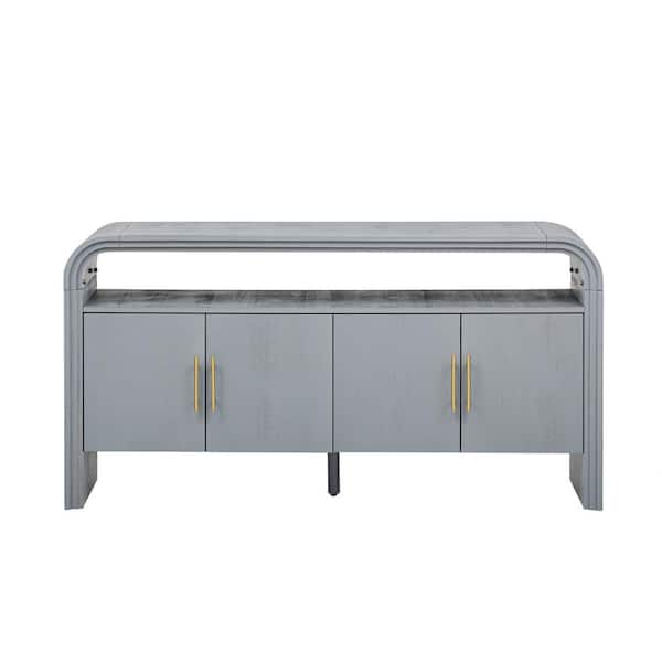 COWLOWN Gray Wood Pantry Organizer, Elegant Console Table with Treated Fir Veneer