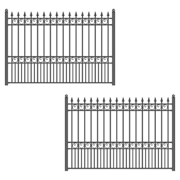 2-Panel Fence Kit - Prague Design - 8 ft. x 5 ft. Each Security Fence Panels Steel Fence Kit