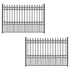 2-Panel Fence Kit - Prague Design - 8 ft. x 5 ft. Each Security Fence Panels Steel Fence Kit
