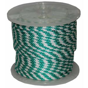5/8 in. x 200 ft. Solid Braid Multi-Filament Polypropylene Derby Rope in Green and White