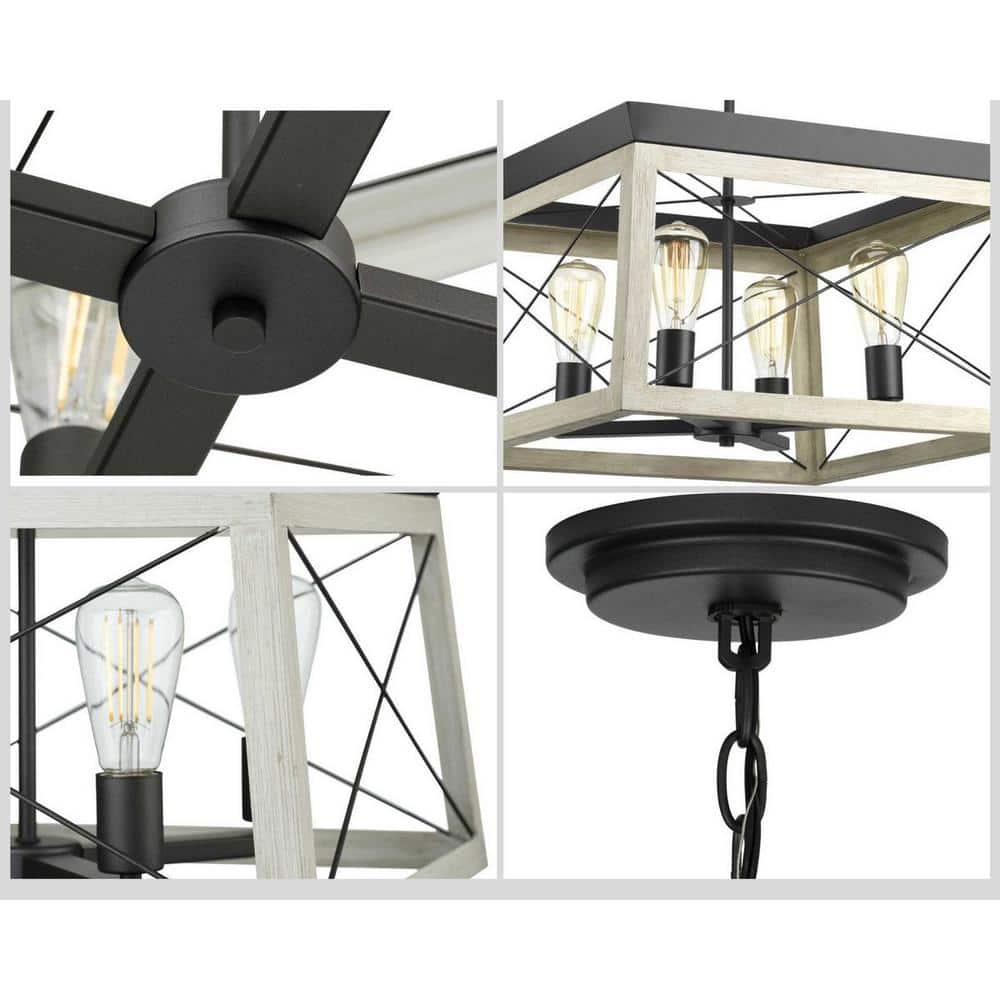 Briarwood 4-Light Graphite and Faux Wood Chandelier
