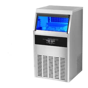 Commercial Ice Maker, 18. 31in. Silver 100 lbs. /24 H, Freestanding Ice Machine, 50-Cubes in 12-15 Minutes, 33 lbs.