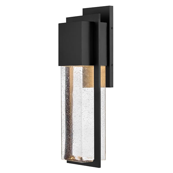 LARK - Alex 1-Light Black Hardwired Outdoor Wall Lantern Sconce