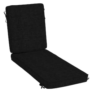 ProFoam 21 in. x 72 in. Outdoor Chaise Lounge Cushion in Black Leala