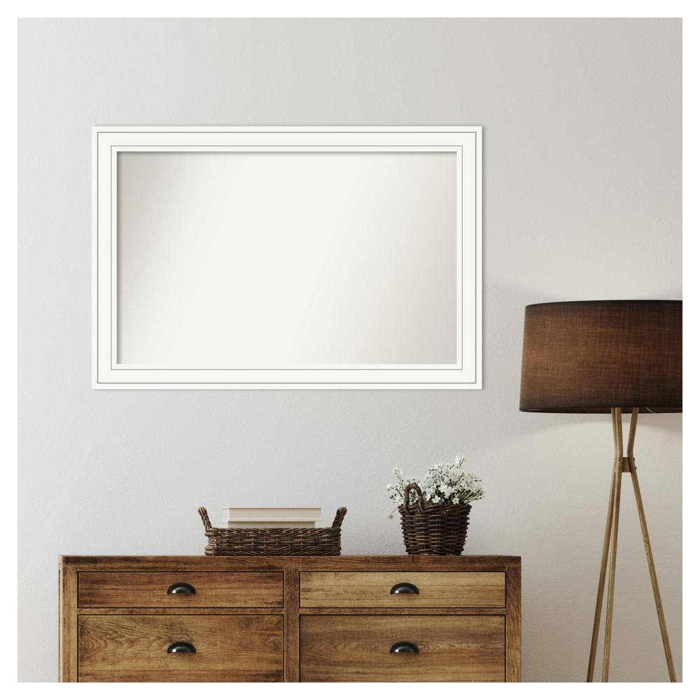 Craftsman White Medium Wood Framed Bathroom Vanity Mirror