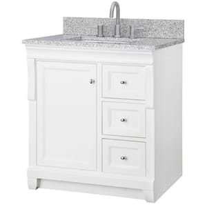 Naples 31 in. W x 22 in. D x 34.78 in. H Bath Vanity in White with Napoli Granite Top RD