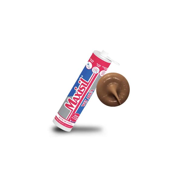Maxisil 10.5 oz. Mid Brown Standard Tube Kitchen and Bath Silicone Sealant Tube (each)