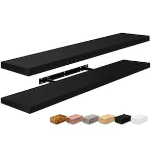 2-Pack Long Floating Shelves, 35 in. W x 9 in. D Black Decorative Wall Shelf