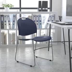 Plastic Stackable Side Chair in Navy