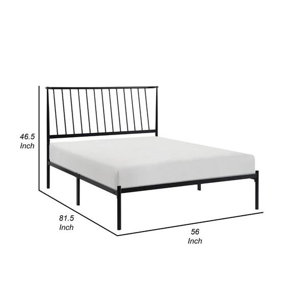 Benjara Angie Black Metal Frame Full Size Platform Bed with