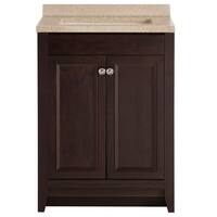 Delridge 24 in. W x 19 in. D x 35 in. H Single Sink  Bath Vanity in Chocolate with Caramel Cultured Marble Top