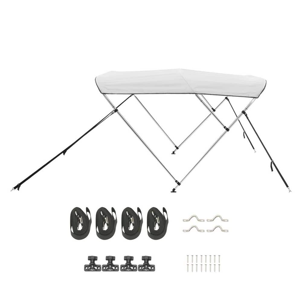 3 Bow Boat Bimini Tops, 600D Polyester Cover with Aluminum Frame, Water-Resistant Sunshade Canopy with Storage Bag price history on PriceWatchPro