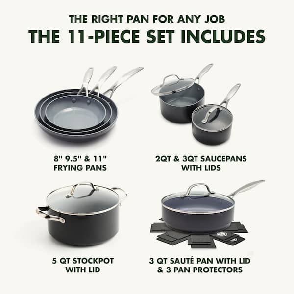 GreenPan Valencia Pro Hard Anodized Healthy Ceramic Nonstick 16 Piece Cookware  Pots and Pans Set