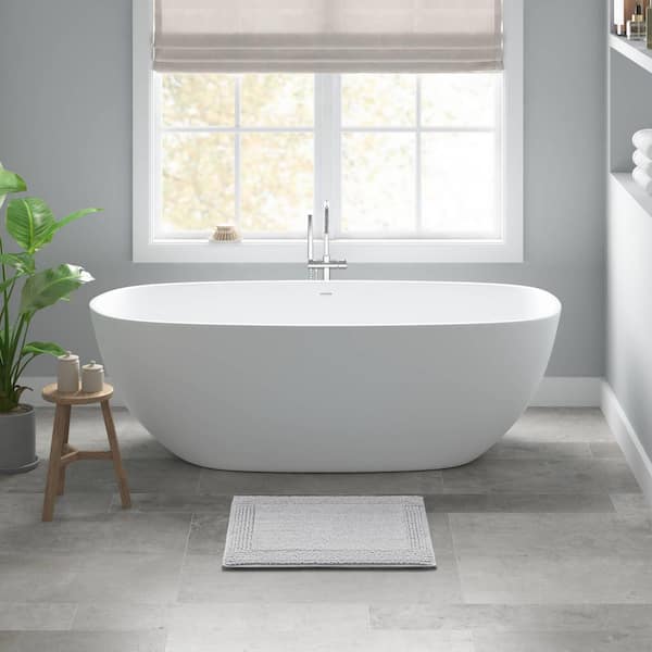 Splendor Grey 17 in. x 24 in. 100% Cotton Tufted 3000 GSM Reversible Bath Rug