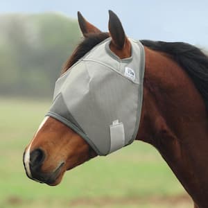 3.19 in. H x 5.79 in. W x 7.13 in. D Fabric Crusader Fly Mask Horse in Gray