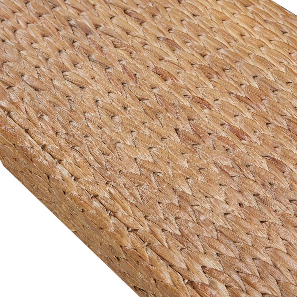 Seadrift 18" Square Mahogany and Water Hyacinth Bench in Chestnut