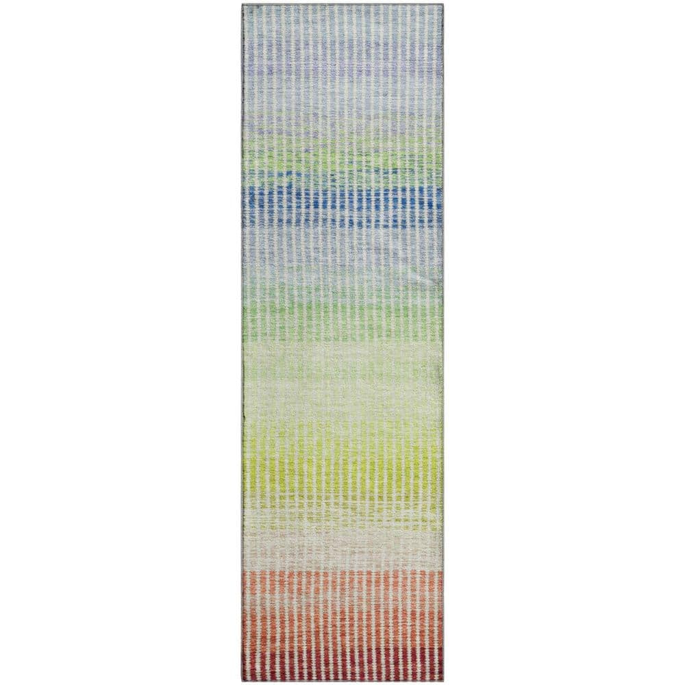 Mayfield Premium Machine Washable Abstract AMF2313 Paprika 2 ft. x 7 ft. Runner Rug