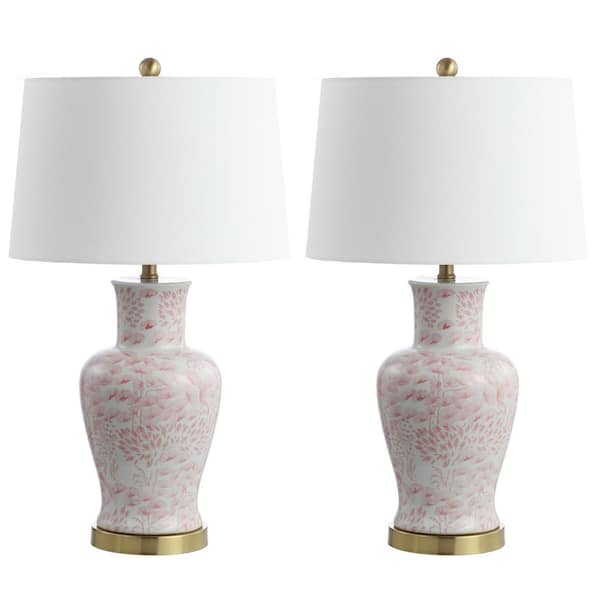Calli 28 in. Pink/White Table Lamp