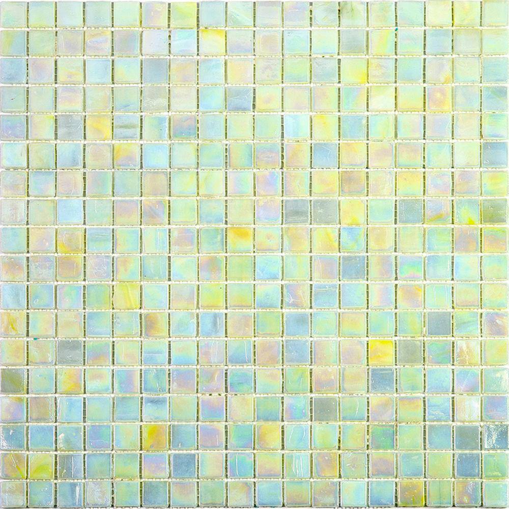 Skosh 11.6" Iridescent Glossy Glass Mosaic Tile