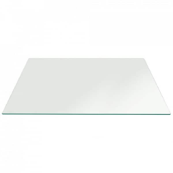Fab Glass and Mirror 30 in. x 72 in. Clear Rectangle Glass Table Top, 3/8 in. Thick Flat Edge Polished Tempered Radius Corner