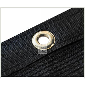 6 ft. x 10 ft. Black Privacy Fence Screen Mesh Fabric Cover Windscreen with Reinforced Grommets for Garden Fence