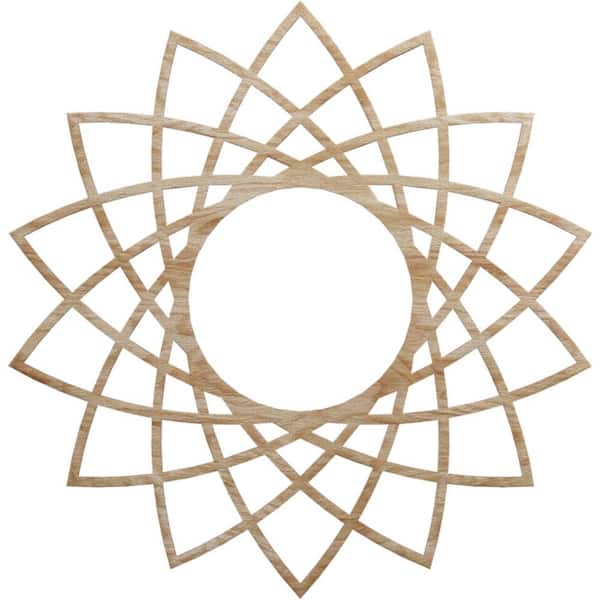 Ekena Millwork 26 in. x 9.875 in. x 0.25 in. Wood Medallion Moulding
