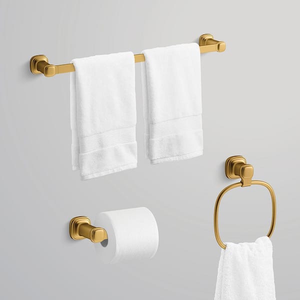 Numista 3-Piece Bath Hardware Set in Vibrant Brushed Moderne Brass