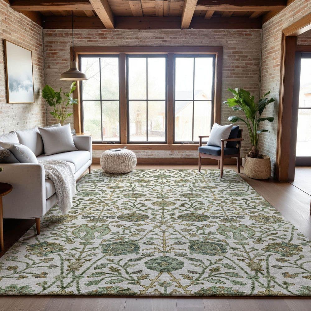 Mayfield Premium Machine Washable Abstract AMF1087 Ivory 5 ft. x 7 ft. 6 in. Area Rug price history on PriceWatchPro