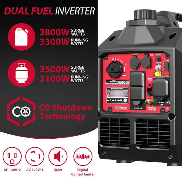 KOMPAK Dual Fuel Inverter Stromerzeuger KGG34Ei-DF Benzin Gas günstig