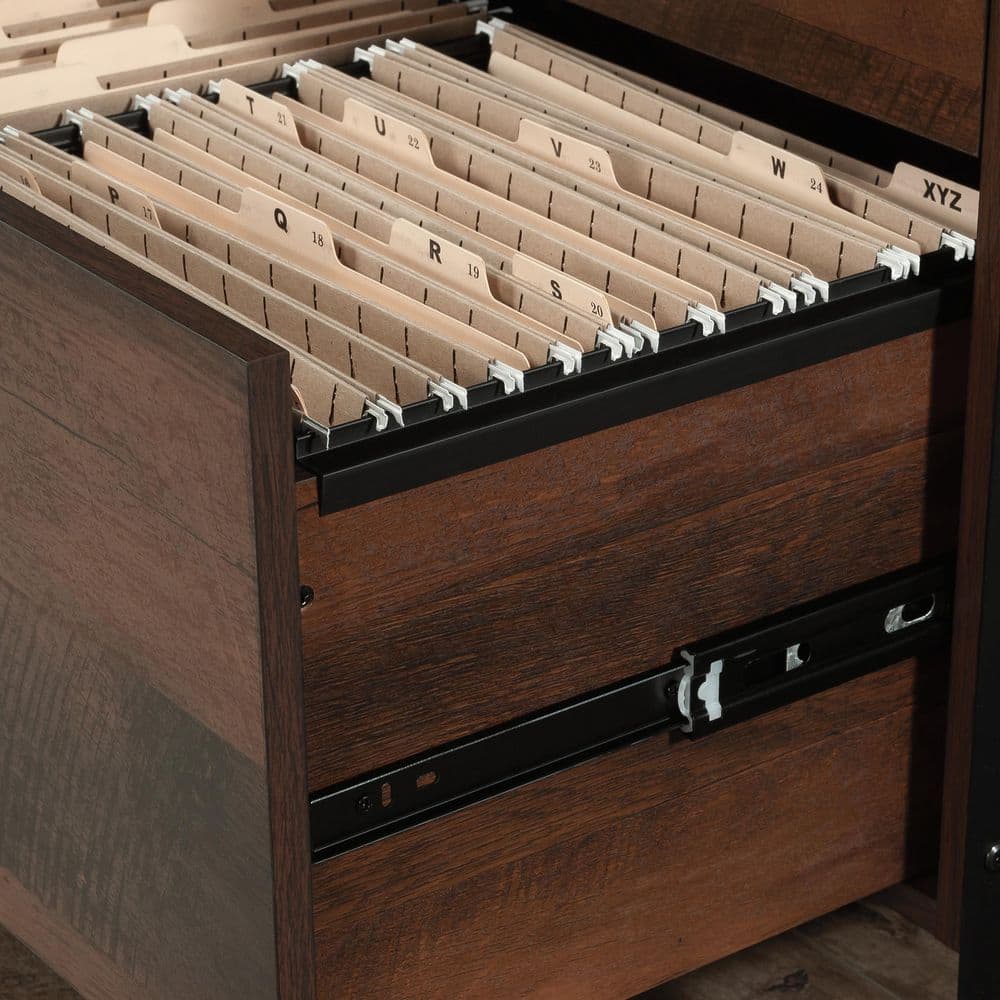 Barrel Oak 2-Drawer Lockable Lateral File Cabinet