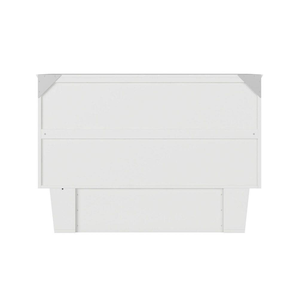Marina White Full Murphy Bed Chest with Storage and Charger