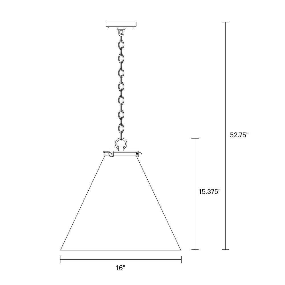 Kate Midnight Black Cone Pendant with Clear Glass Shade