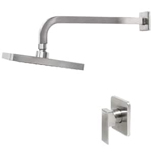 CROWN Single Handle 1-Spray Shower Faucet 2.5 GPM with Adjustable Head and Included Valve in. Brushed Nickel