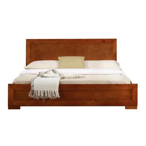 Trent 82.3 in. Brown Cherry Queen Platform Bed