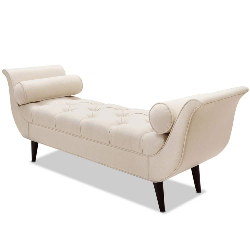 Alma Tufted Flare Arm Entryway Bench  Sky Neutral