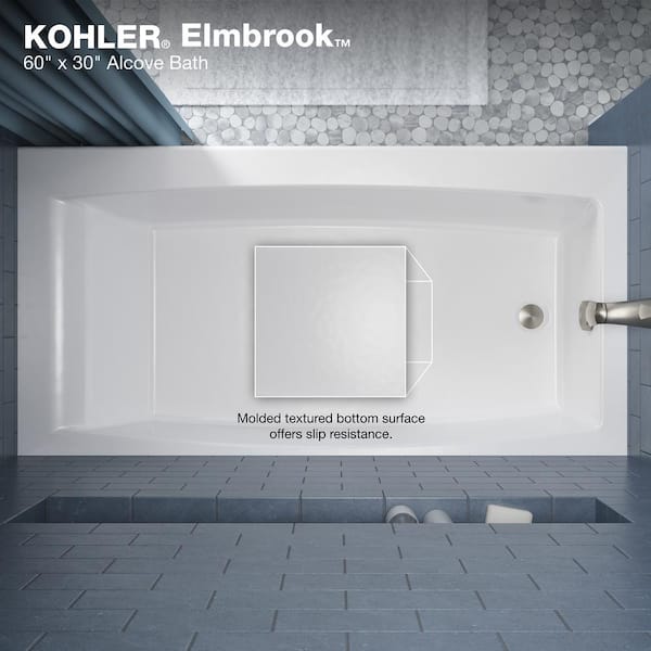 Elmbrook 60 in. Left Drain Rectangular Alcove Bathtub with Integral Apron in White Elmbrook 60 in. Left Drain Rectangular Alcove Bathtub with Integral Apron in White