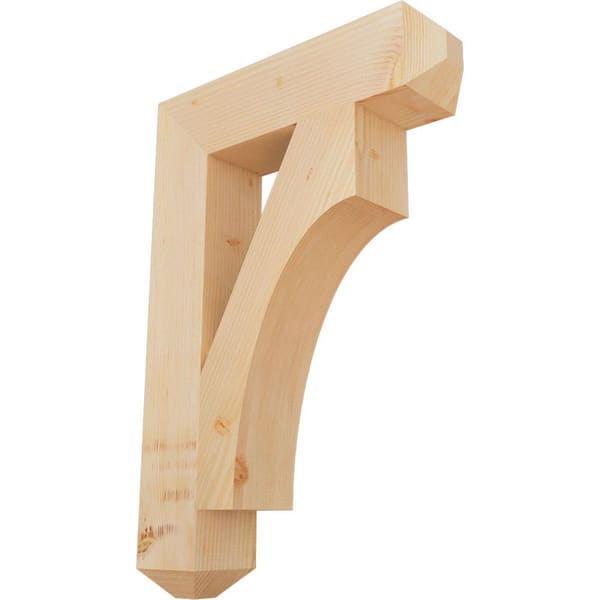 Ekena Millwork 5.5 in. x 38 in. x 26 in. Douglas Fir Westlake Craftsman Smooth Bracket
