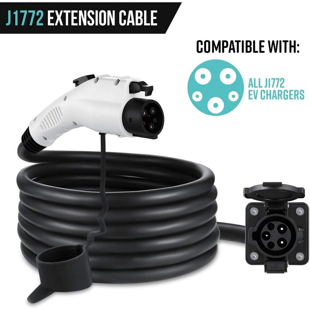 Lectron 40 ft. J1772 Extension Cable for J1772 Electric Vehicle (EV)  Chargers Flexible Charging for Your Vehicle J1772Extension40ftUS The  Home Depot