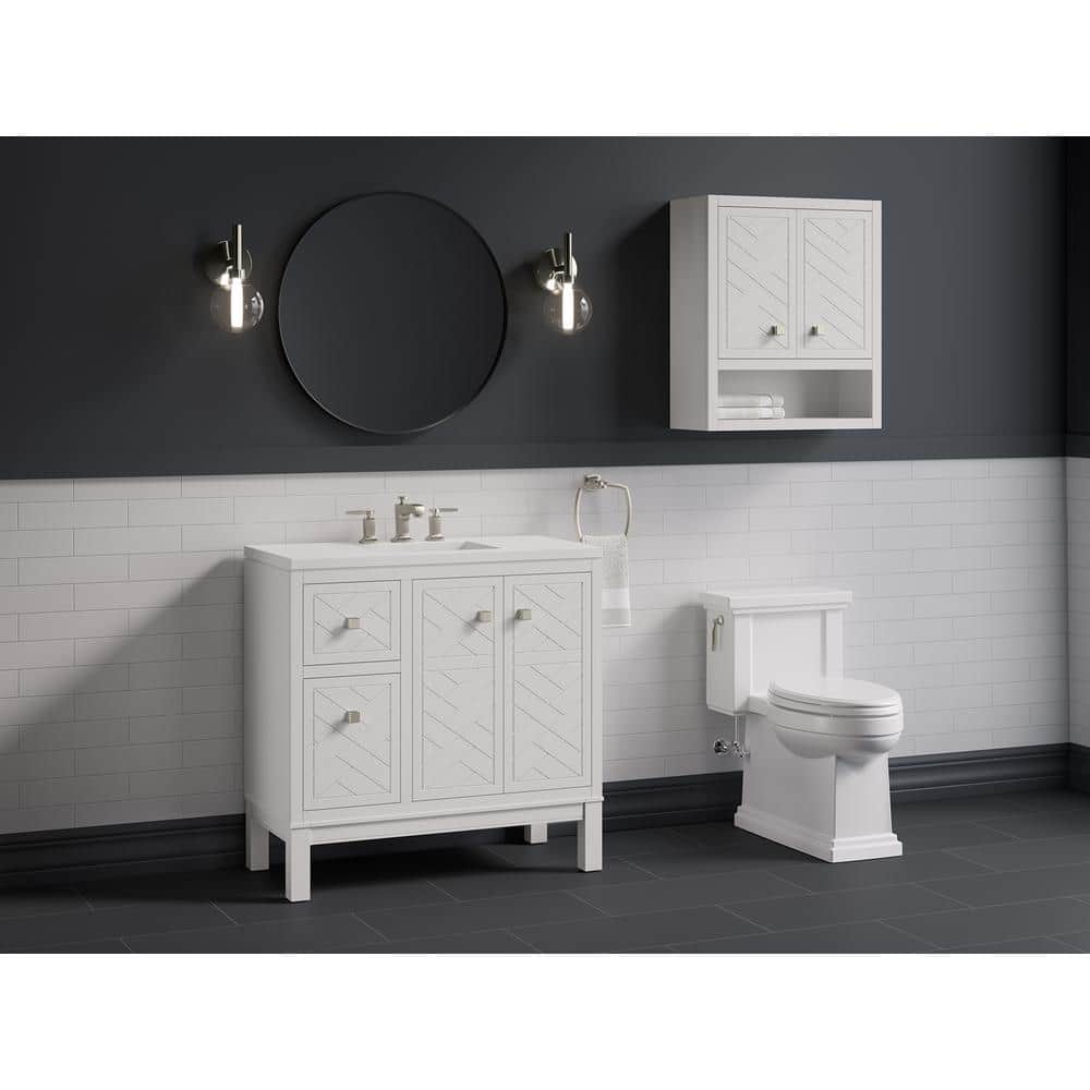 Beauxline Traditional 36-Inch White Quartz Bathroom Vanity Set