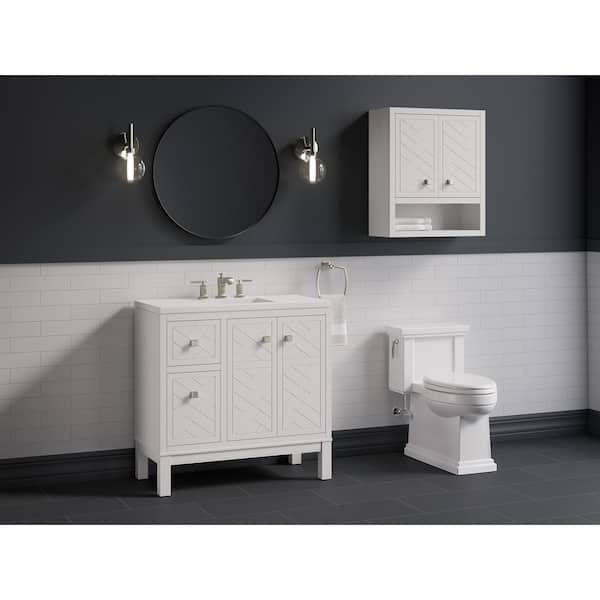 KOHLER Beauxline 36.25in. Single Sink Freestanding White Bath Vanity with White Quartz Top Assembled