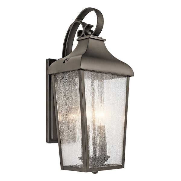 Forestdale 18.5 in. 2-Light Olde Bronze Outdoor Hardwired Wall Lantern Sconce with No Bulbs Included (1-Pack)