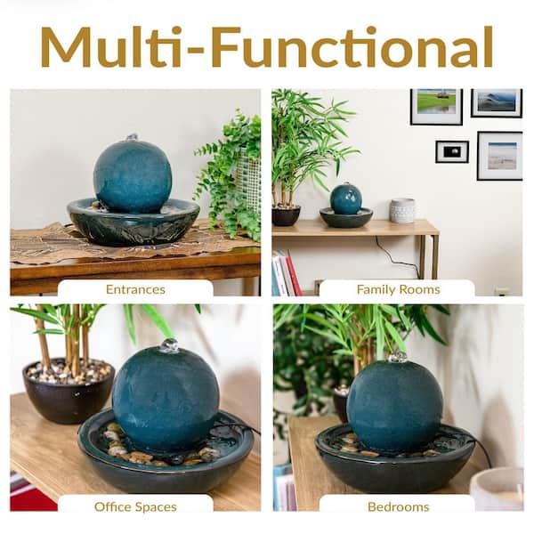 Sunnydaze 7 in. Ceramic Cascading Indoor Tabletop Water
