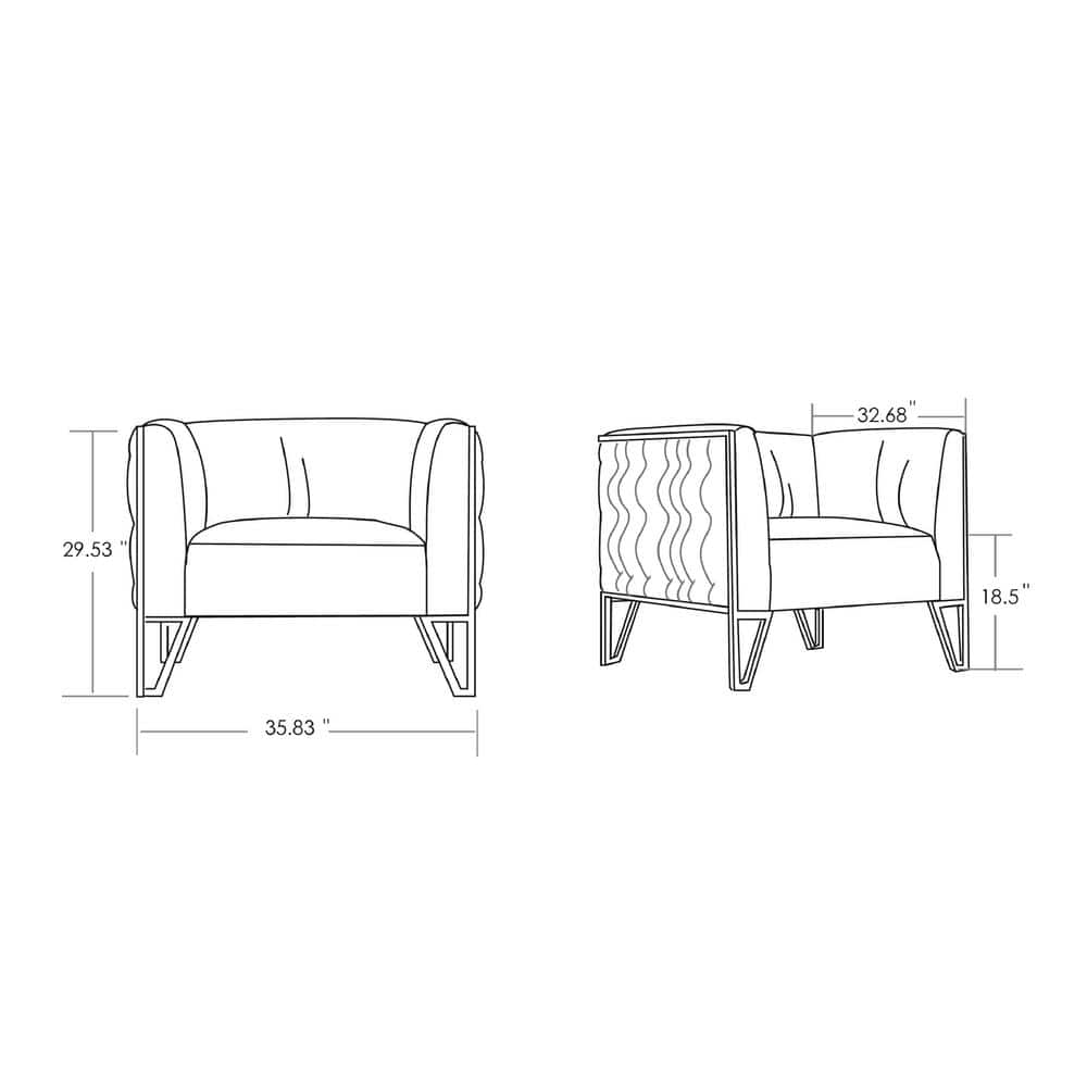Ocean Blue Velvet Geometric Barrel Accent Chair with Metal Base
