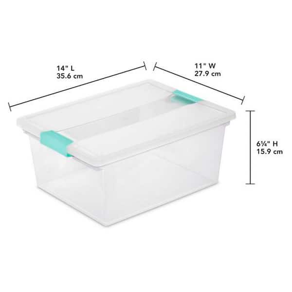 S-1497 Sterilite Plastic Clear 64 Qt Latching Box w/Lid (case pack