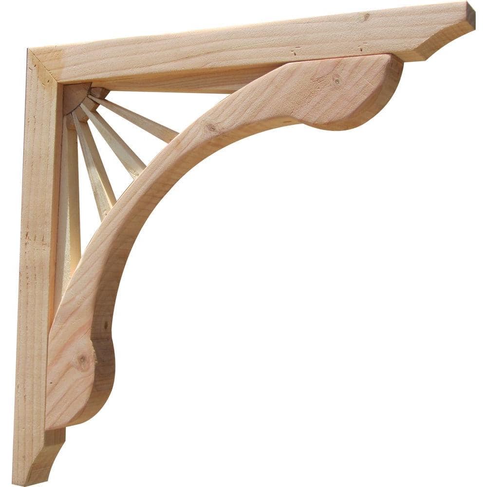 Sunburst 16 in. x 1.6 in. x 16 in. Designer Wood Corbel (2-Pack)