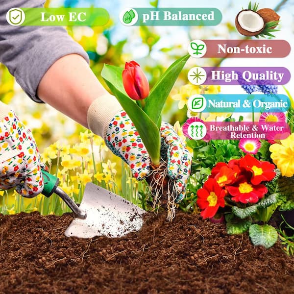 NVNOO 8 in. x 4 in. x 2 in. 24 Gal. Natural Fiber Coconut Coir
